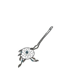 Turquoise Beaded Metal Dream Catcher Necklace 26 in